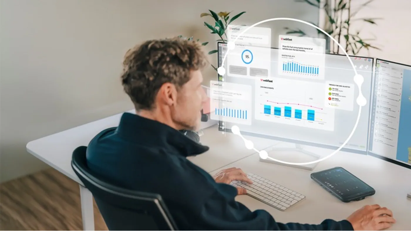 Vista de la interfaz Fleet Insights publicada por Webfleet